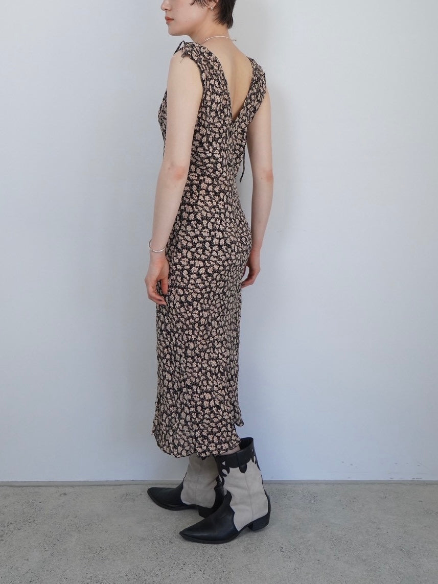 flower deep v neck onepiece