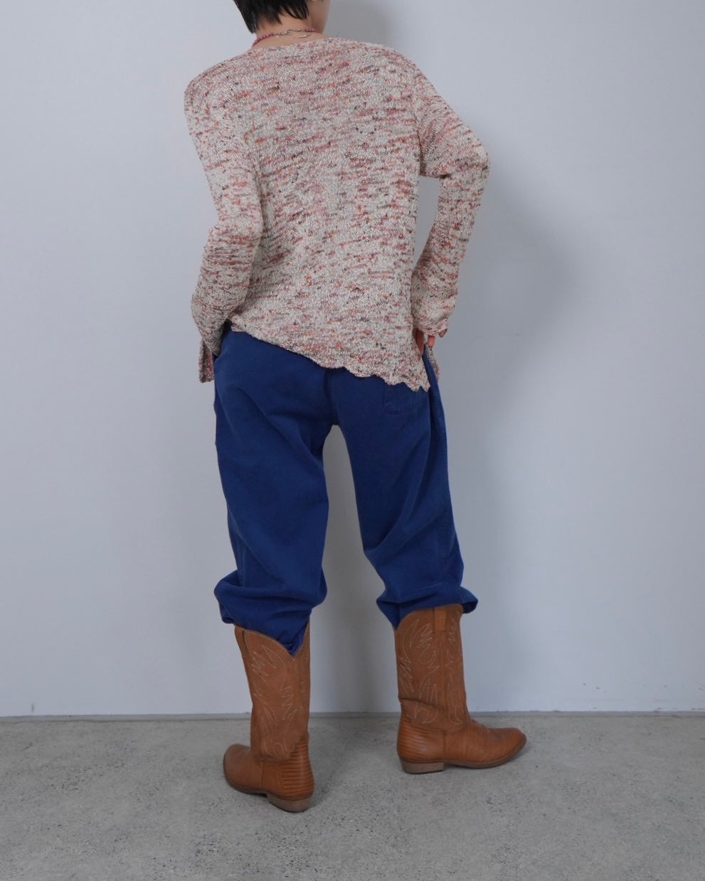 v neck cotton knit tops