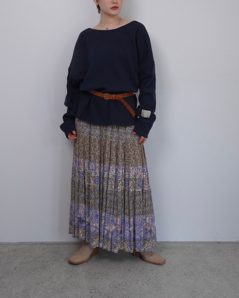 paisley tiered skirt