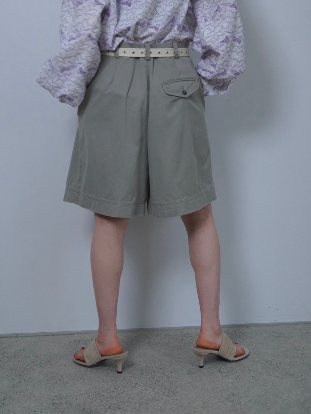 cotton tuck short pants