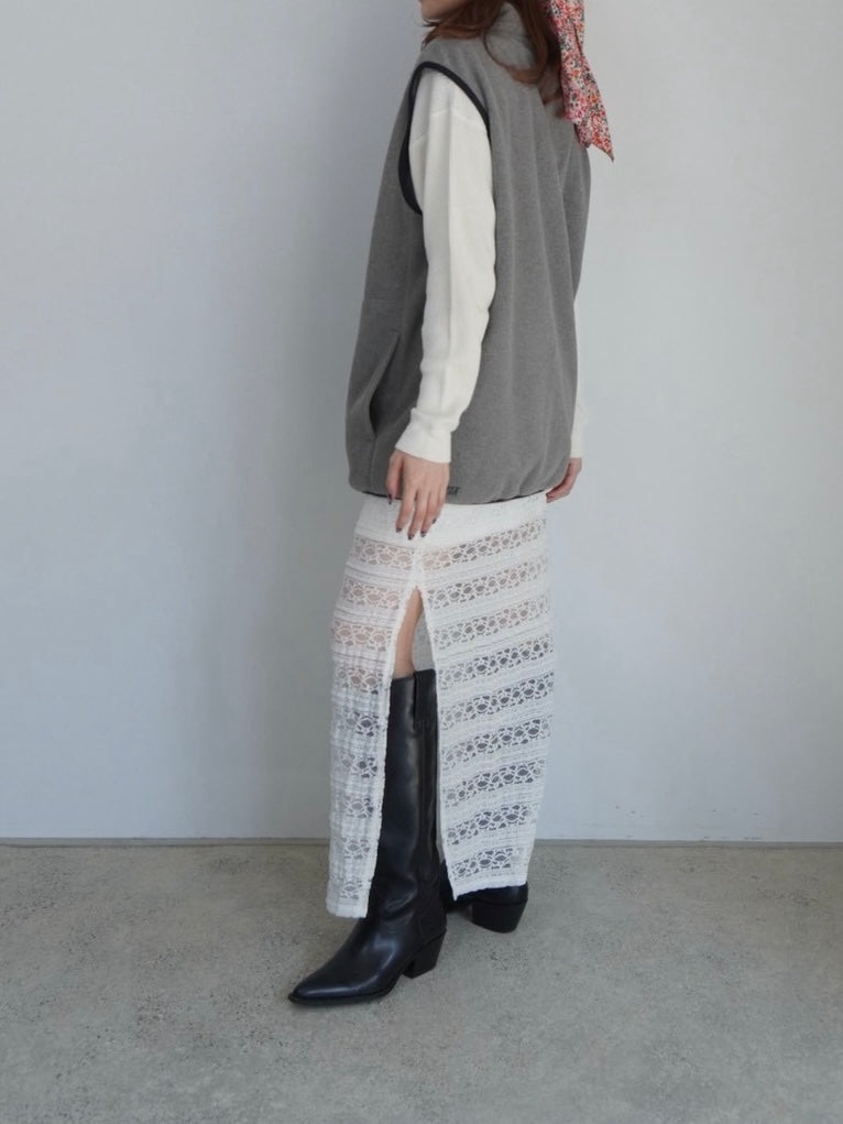 gray fleece vest