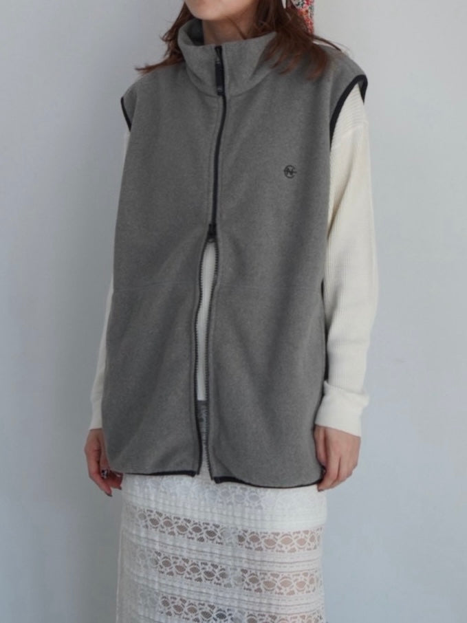 gray fleece vest