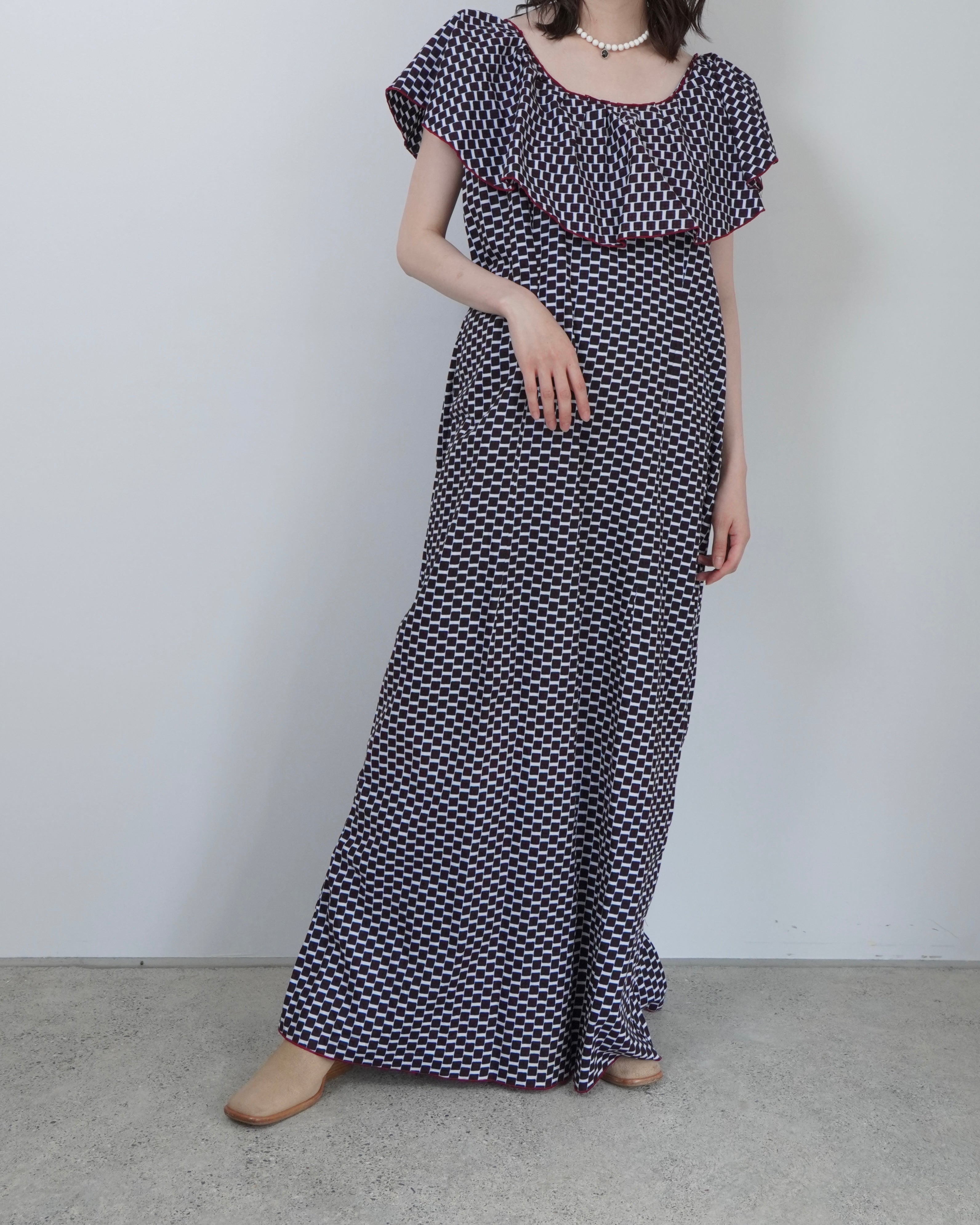 batik frill one piece