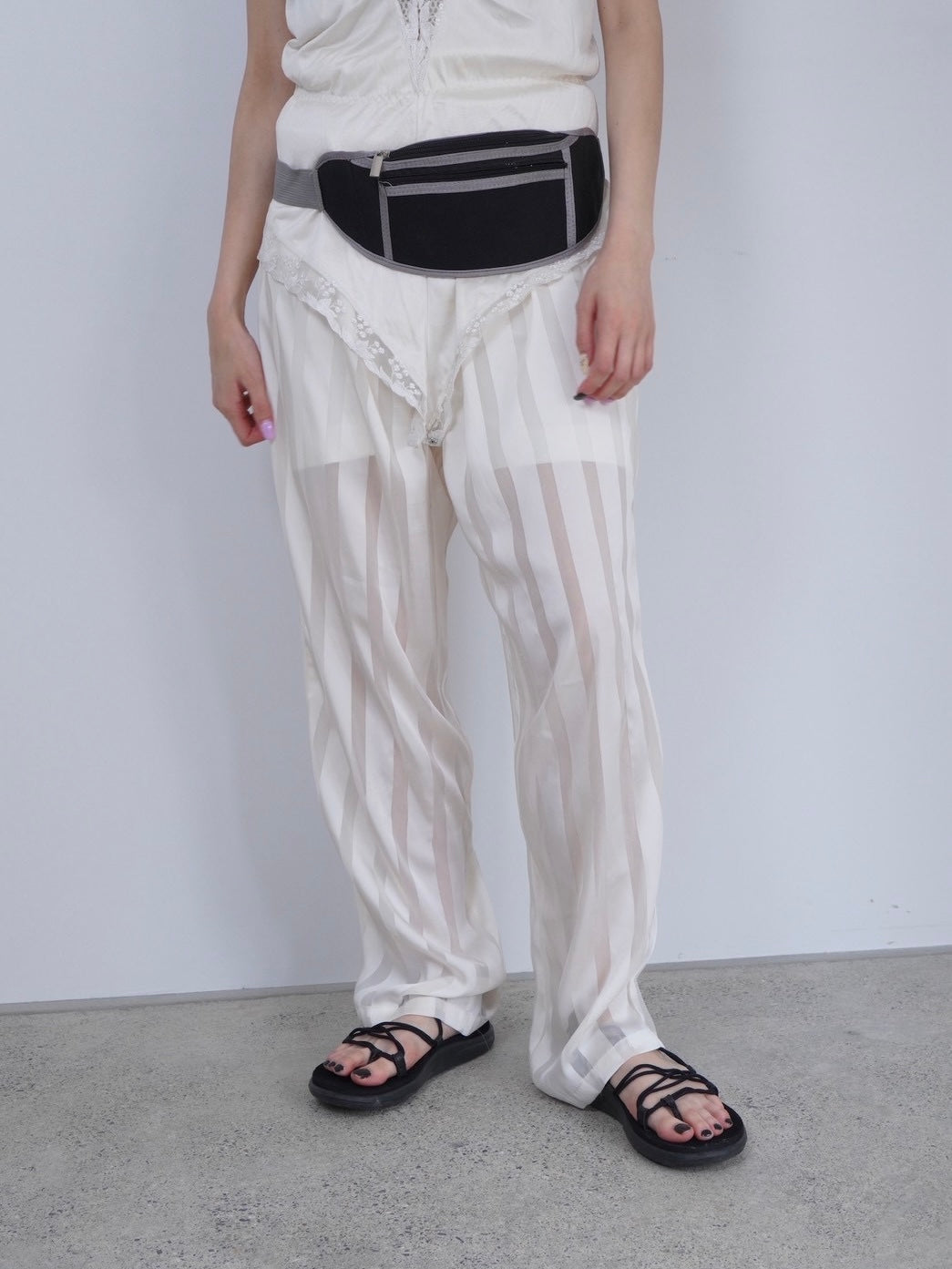 stripe sheer pants