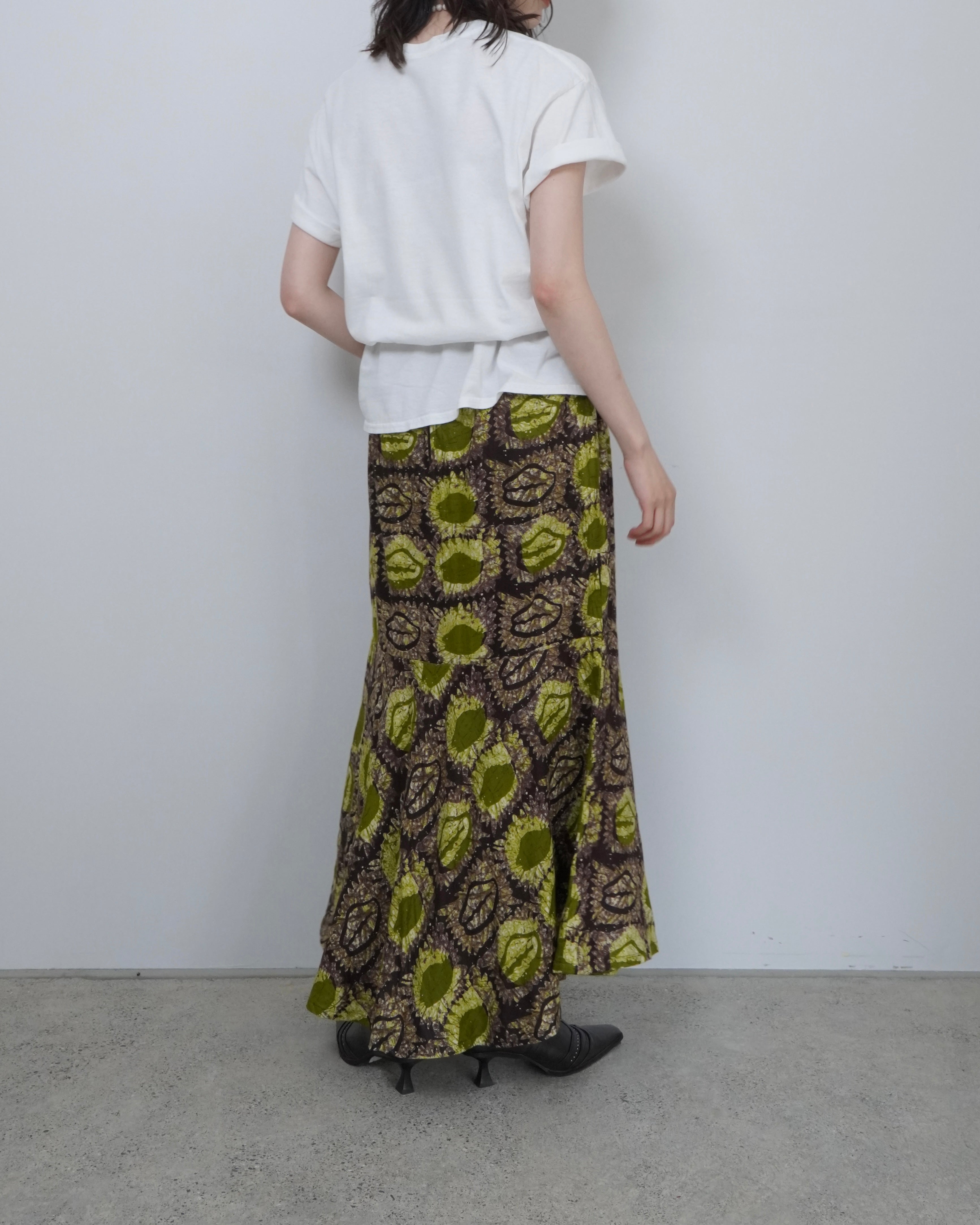 batik bloom long skirt