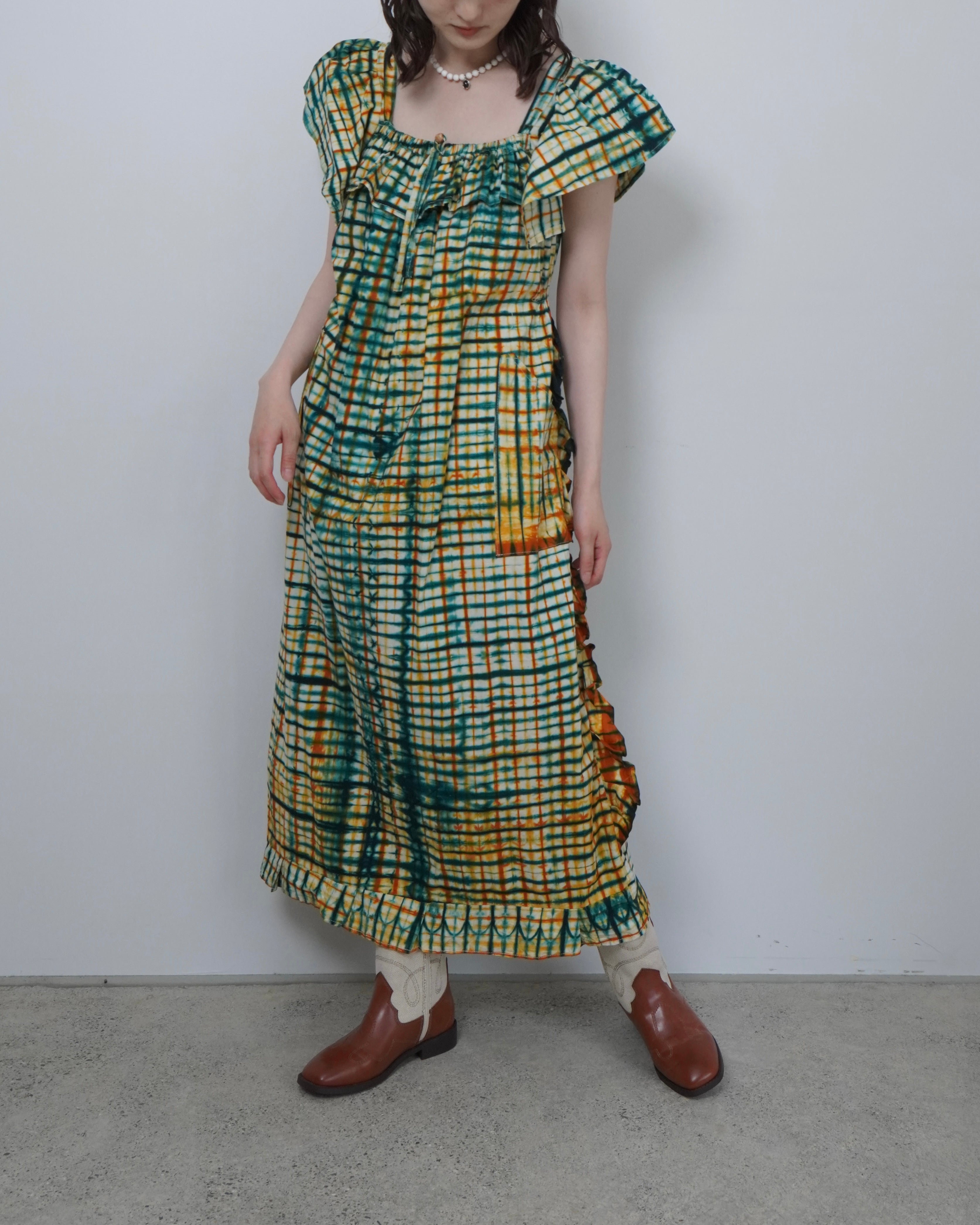 frill batik one piece