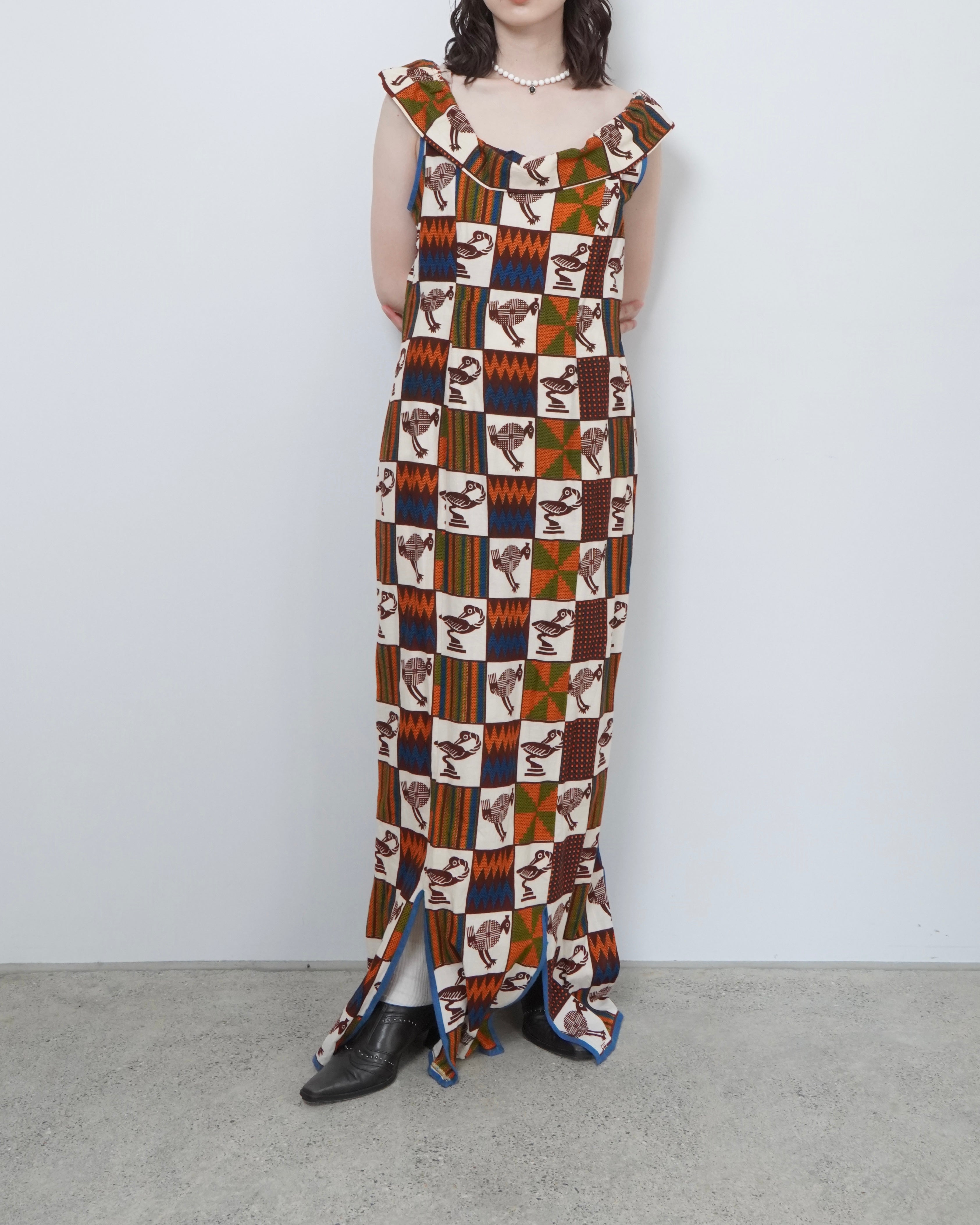 bird pattern batik one piece