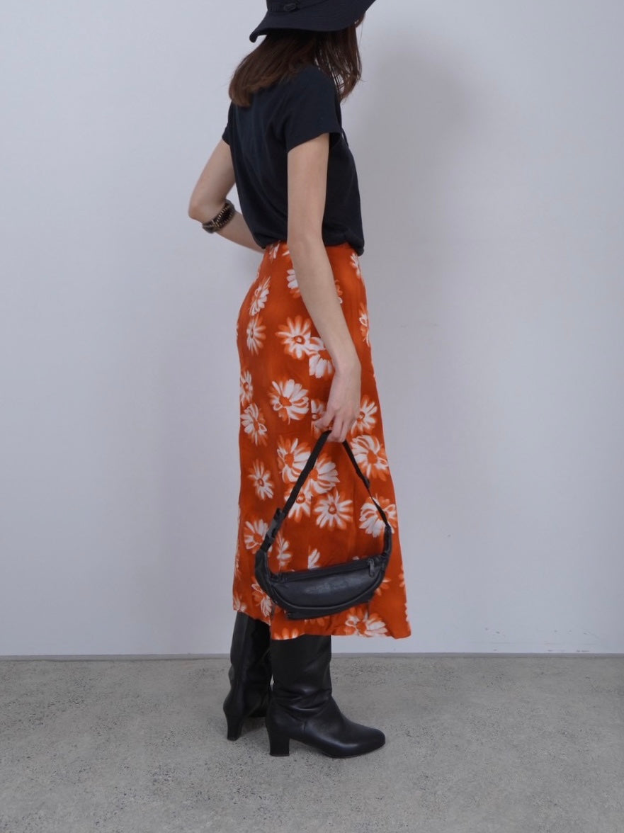flower pattern wrap skirt