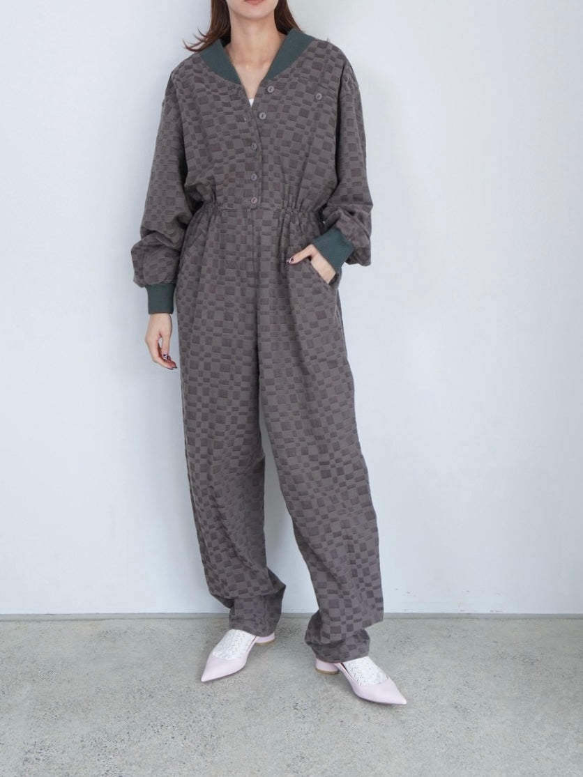block pattern jumpsuit