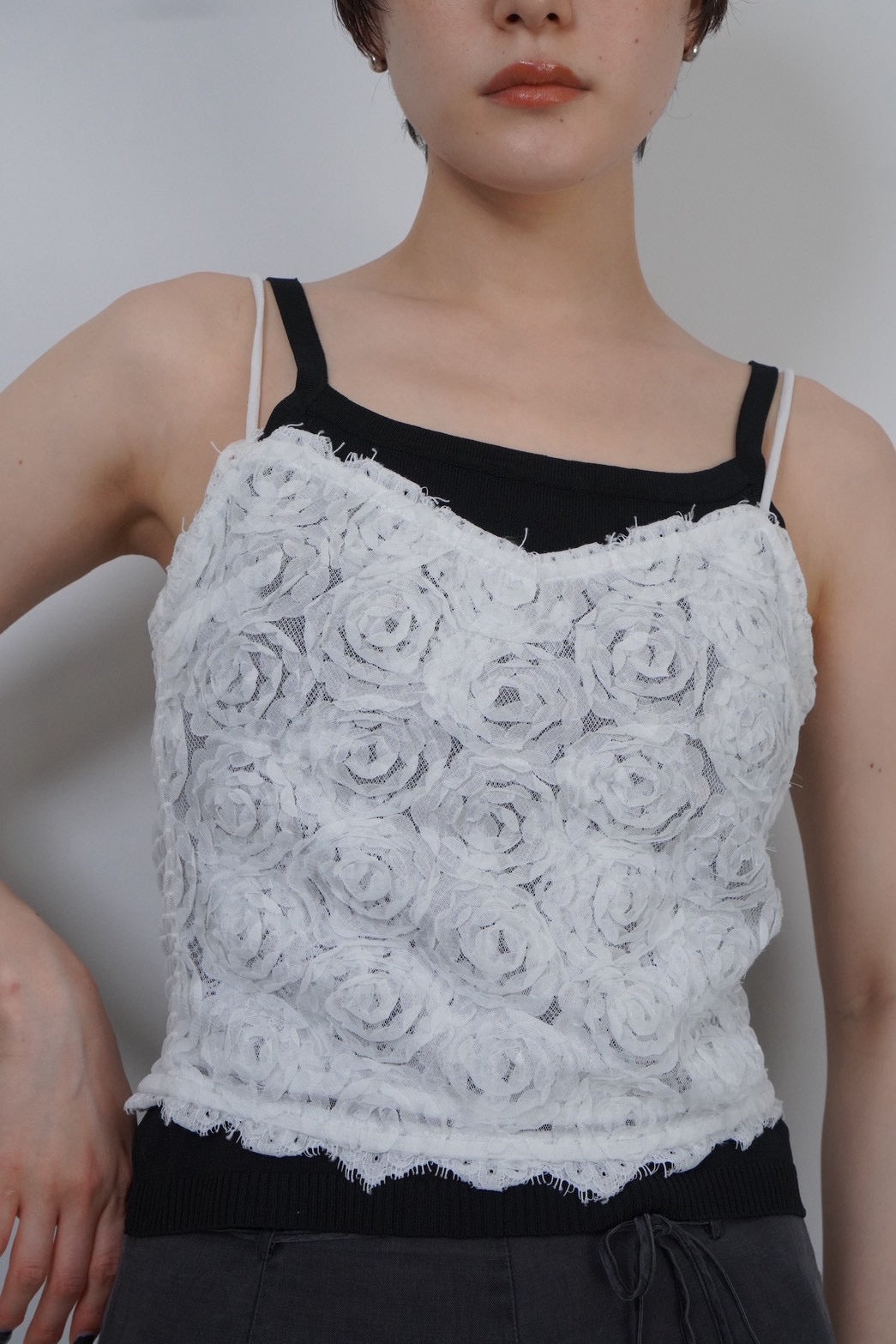 flower tule cami tops