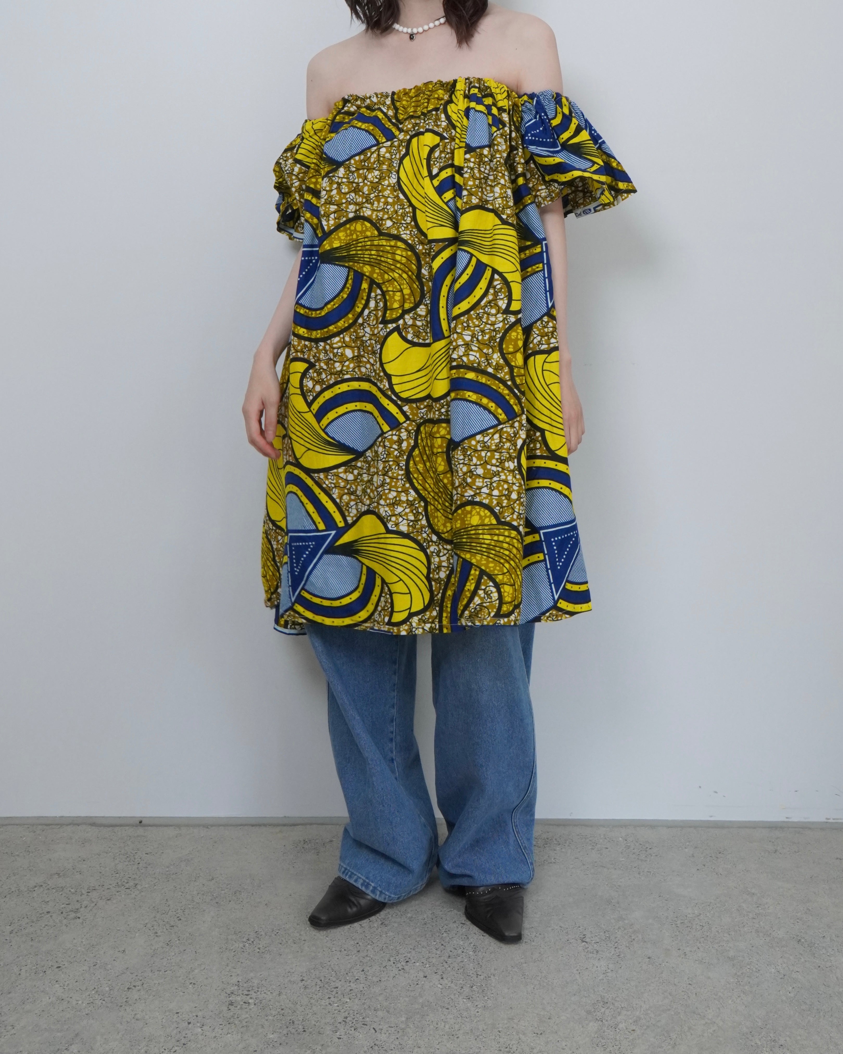 off shoulder batik one piece