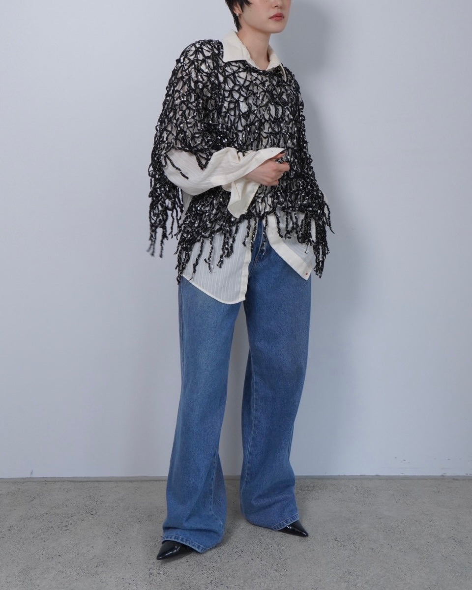 fringe design poncho