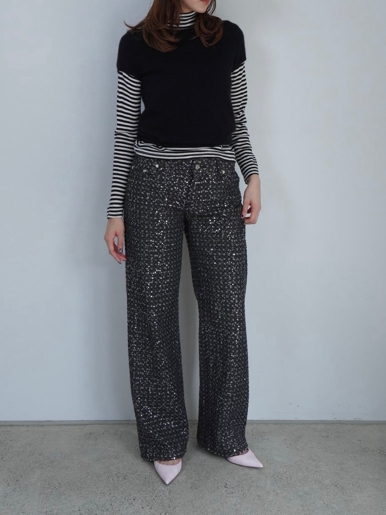 cashmere half sleeve knit tops