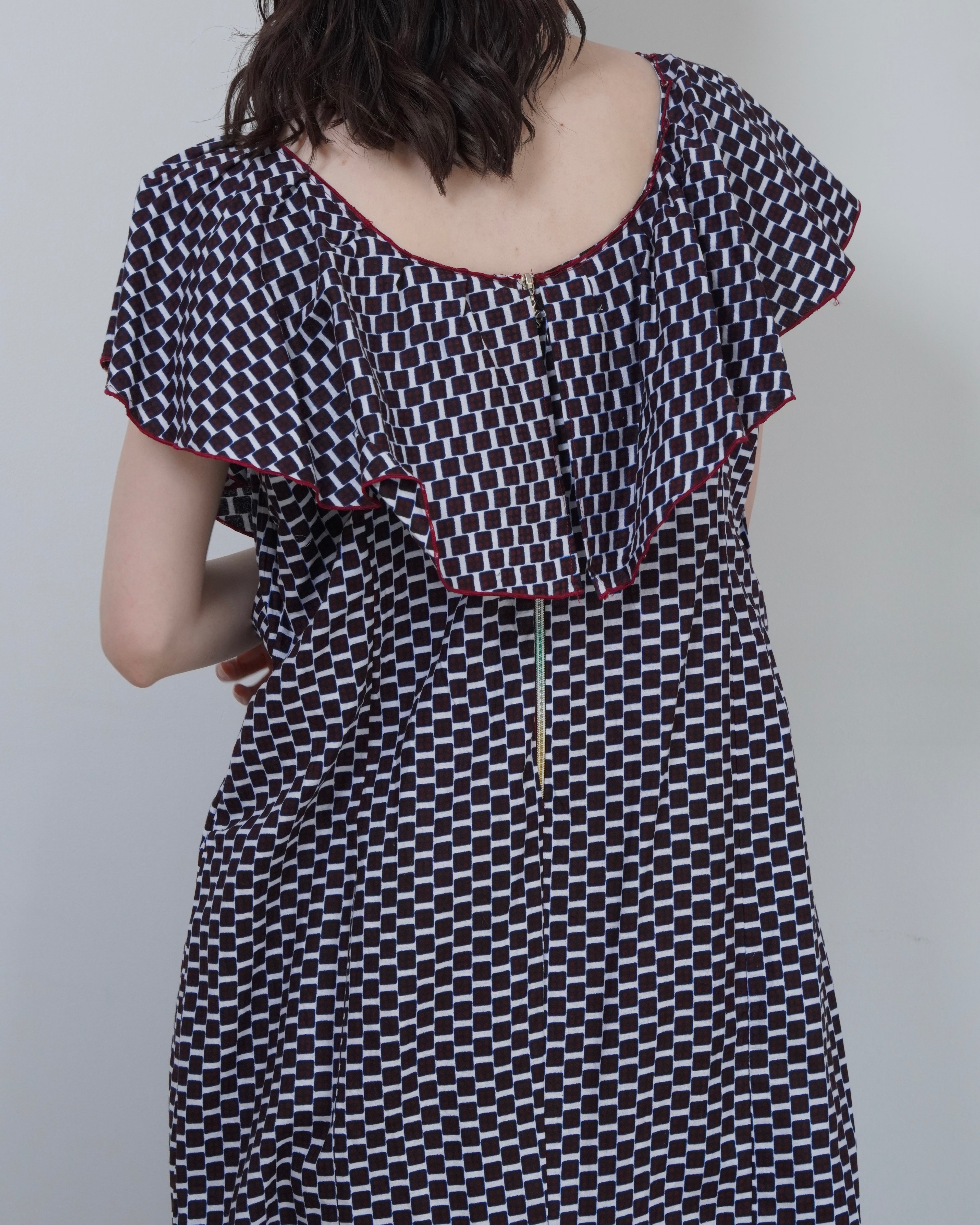 batik frill one piece