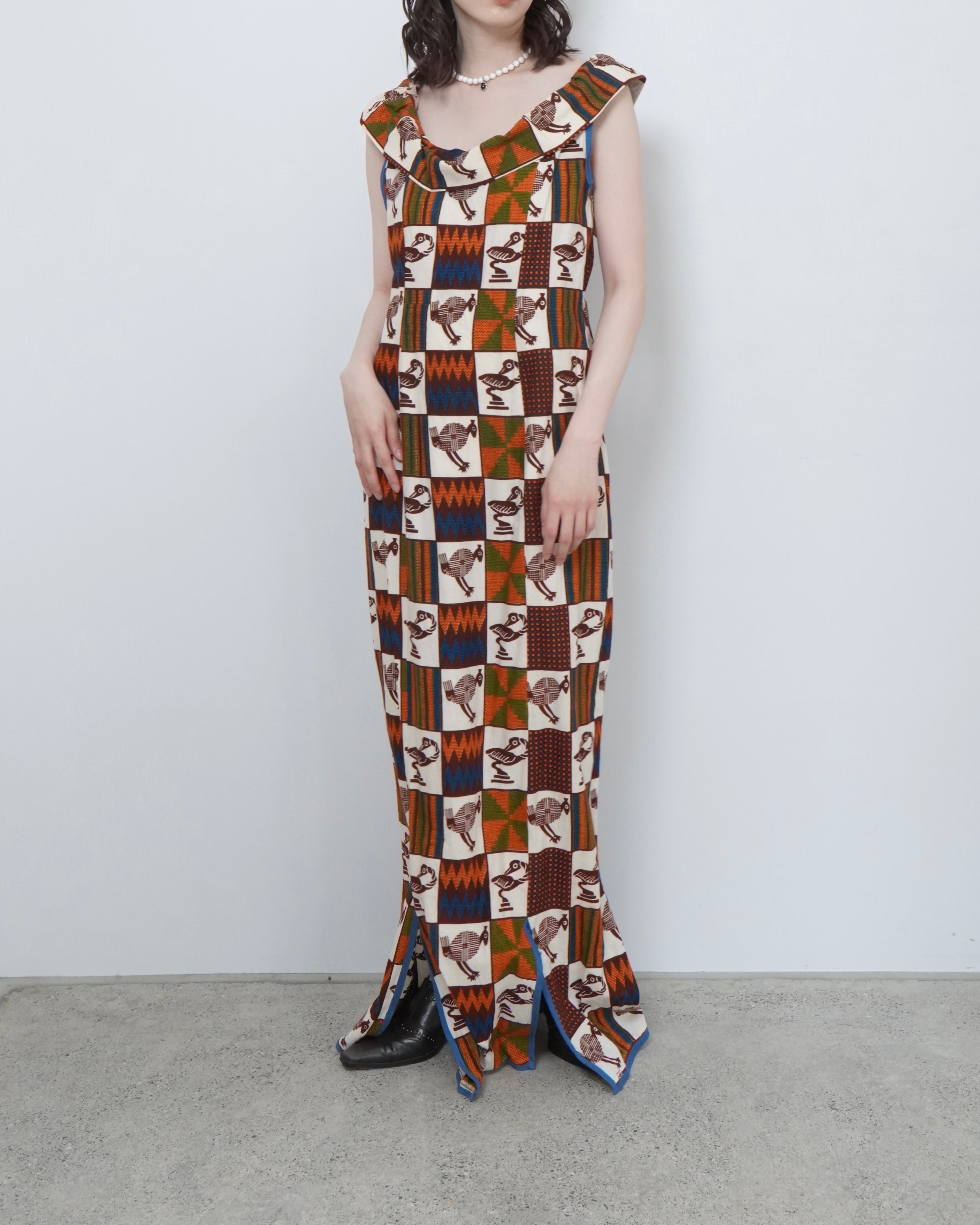 bird pattern batik one piece
