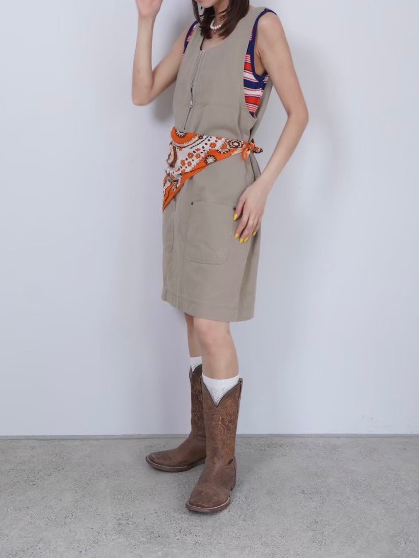 cotton zip one piece