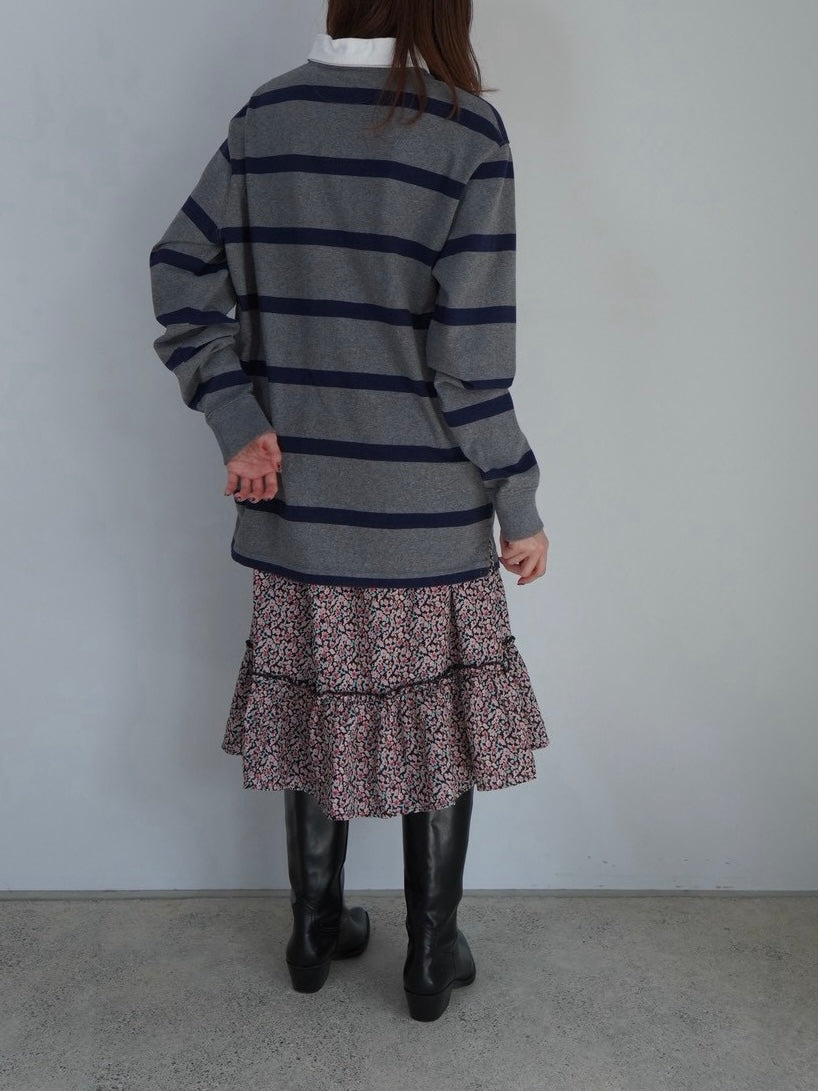flower pattern tired skirt