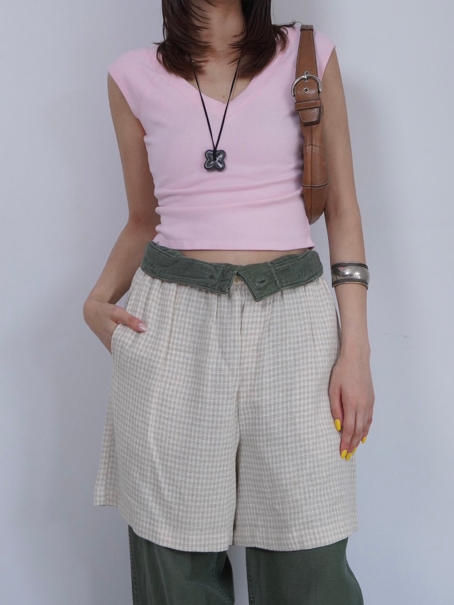 pale pink v neck tops