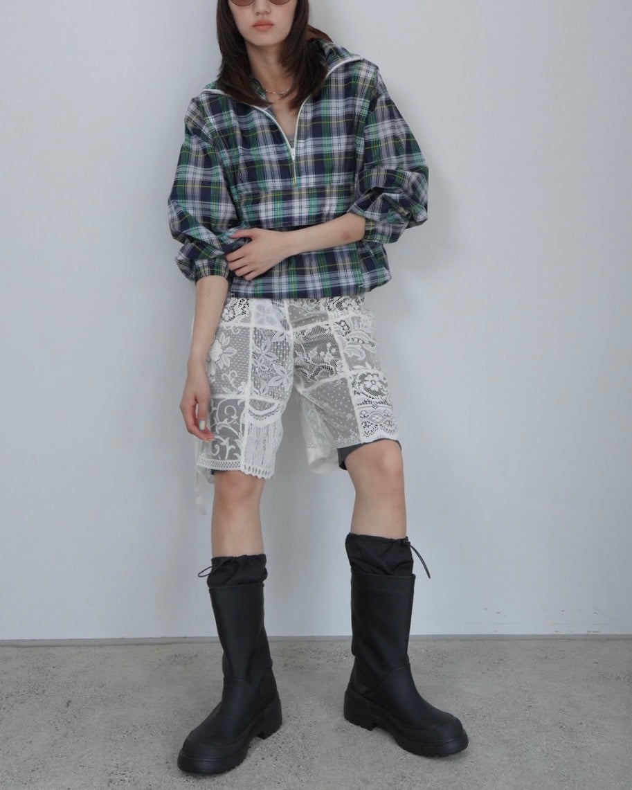 check pattern anorak parker