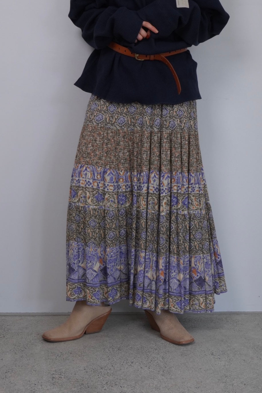 paisley tiered skirt