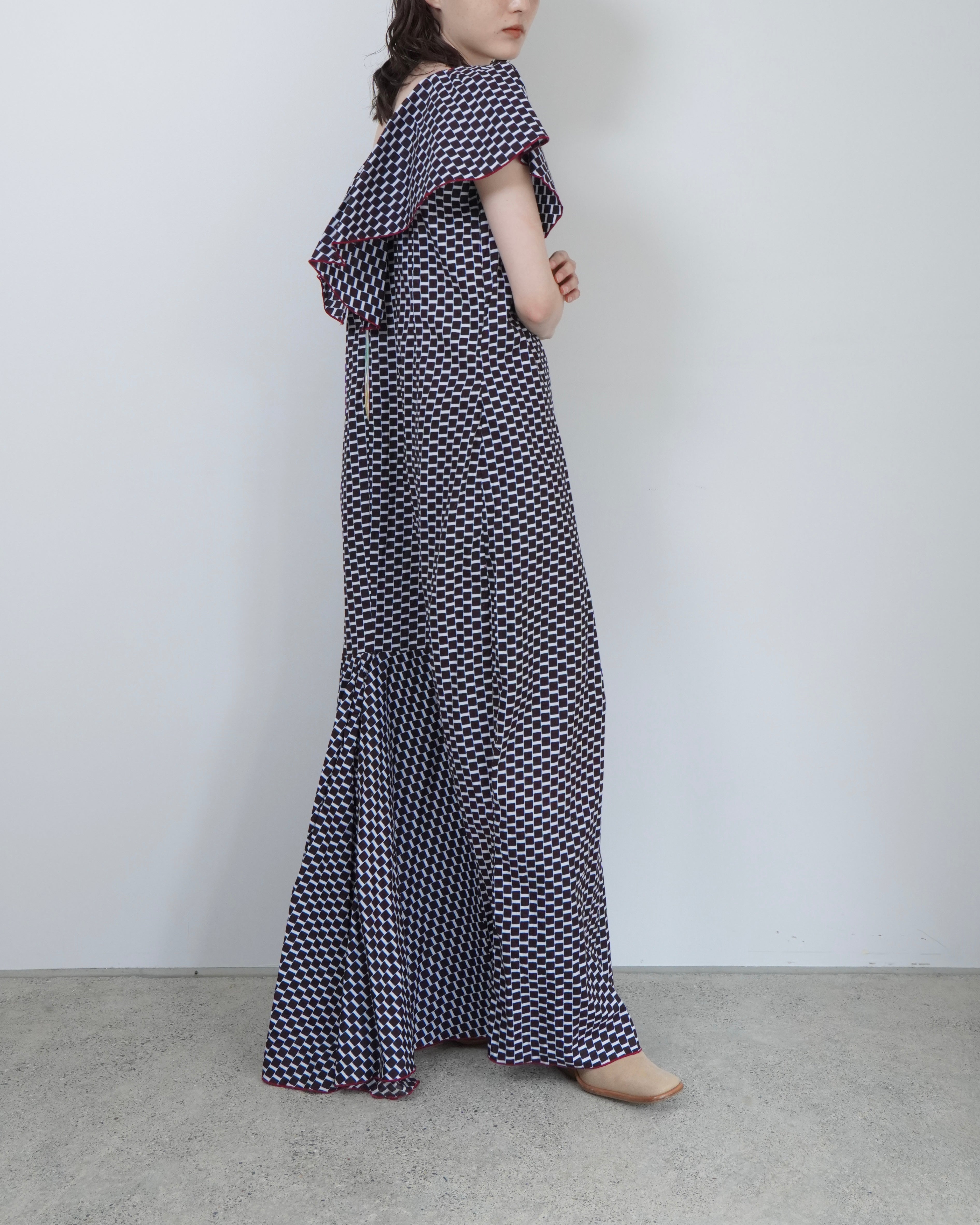 batik frill one piece