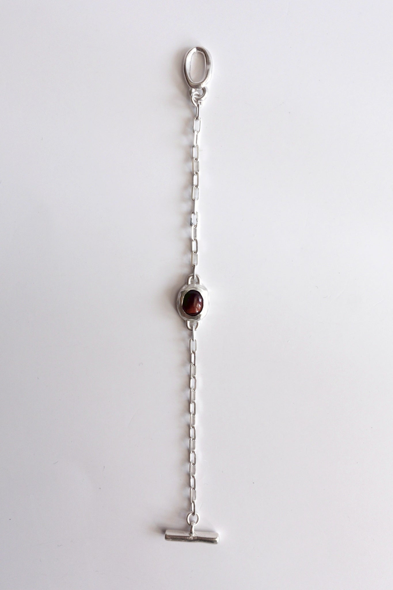STONE CHAIN BRACELET 【crimson】